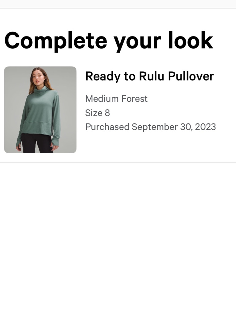 Lululemon Ready to Rulu Pullover - Forest Green - Picture 7 of 7